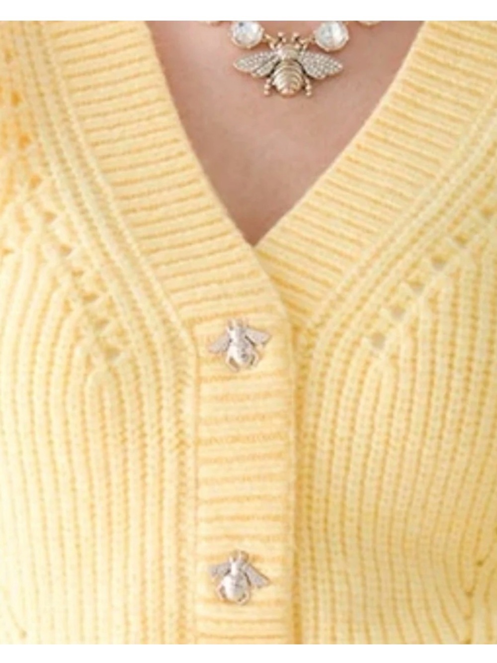White House Black Market Honey Bee Button Cardigan Sweater NWT - Picture 3 of 10